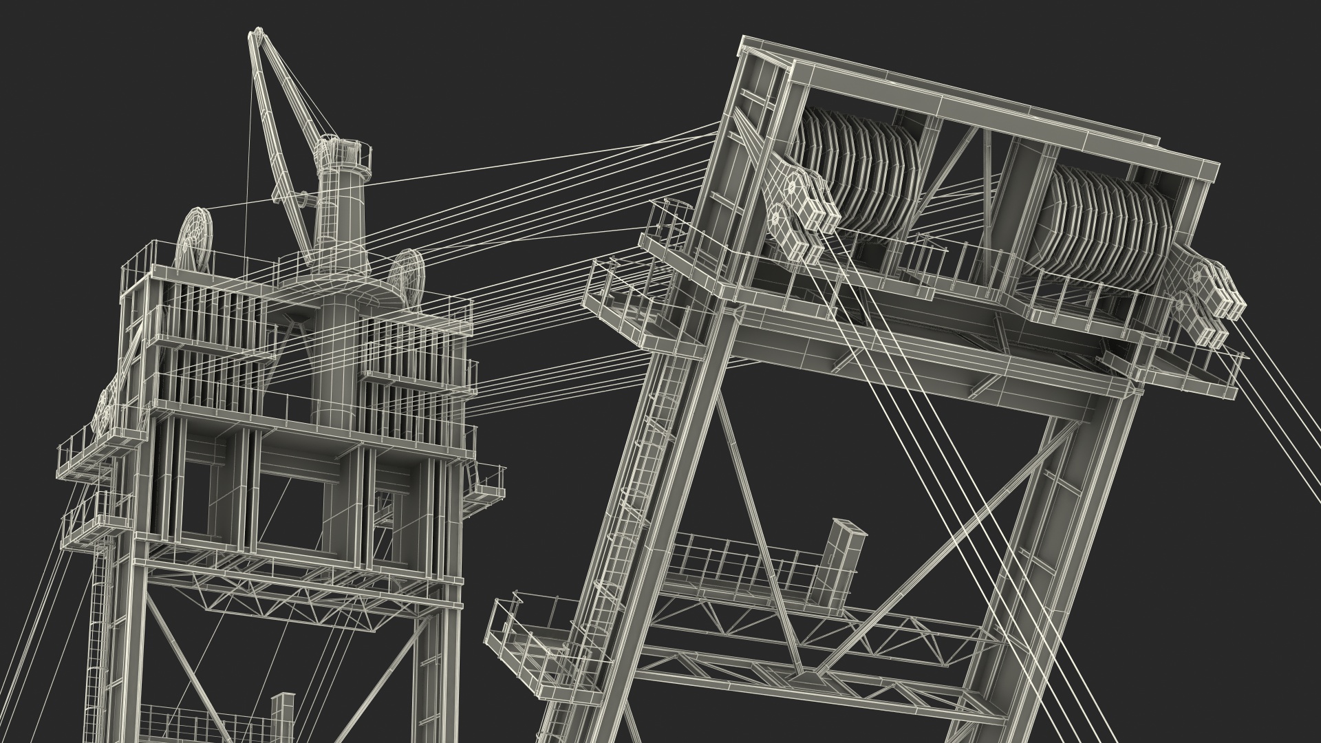 3D model Mining Multi Bucket Wheel Excavator with Mining Truck Rigged