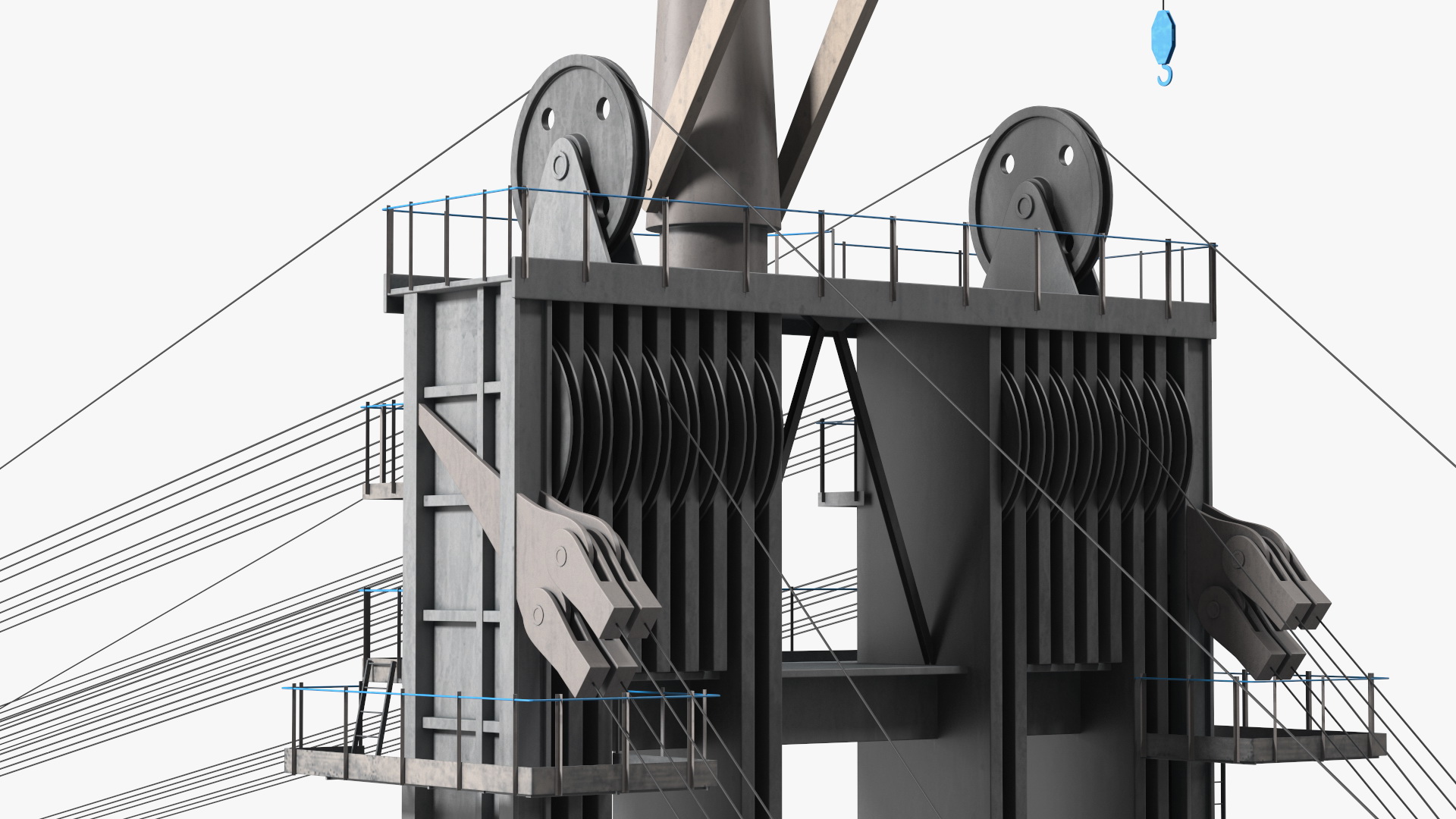 3D model Mining Multi Bucket Wheel Excavator with Mining Truck Rigged