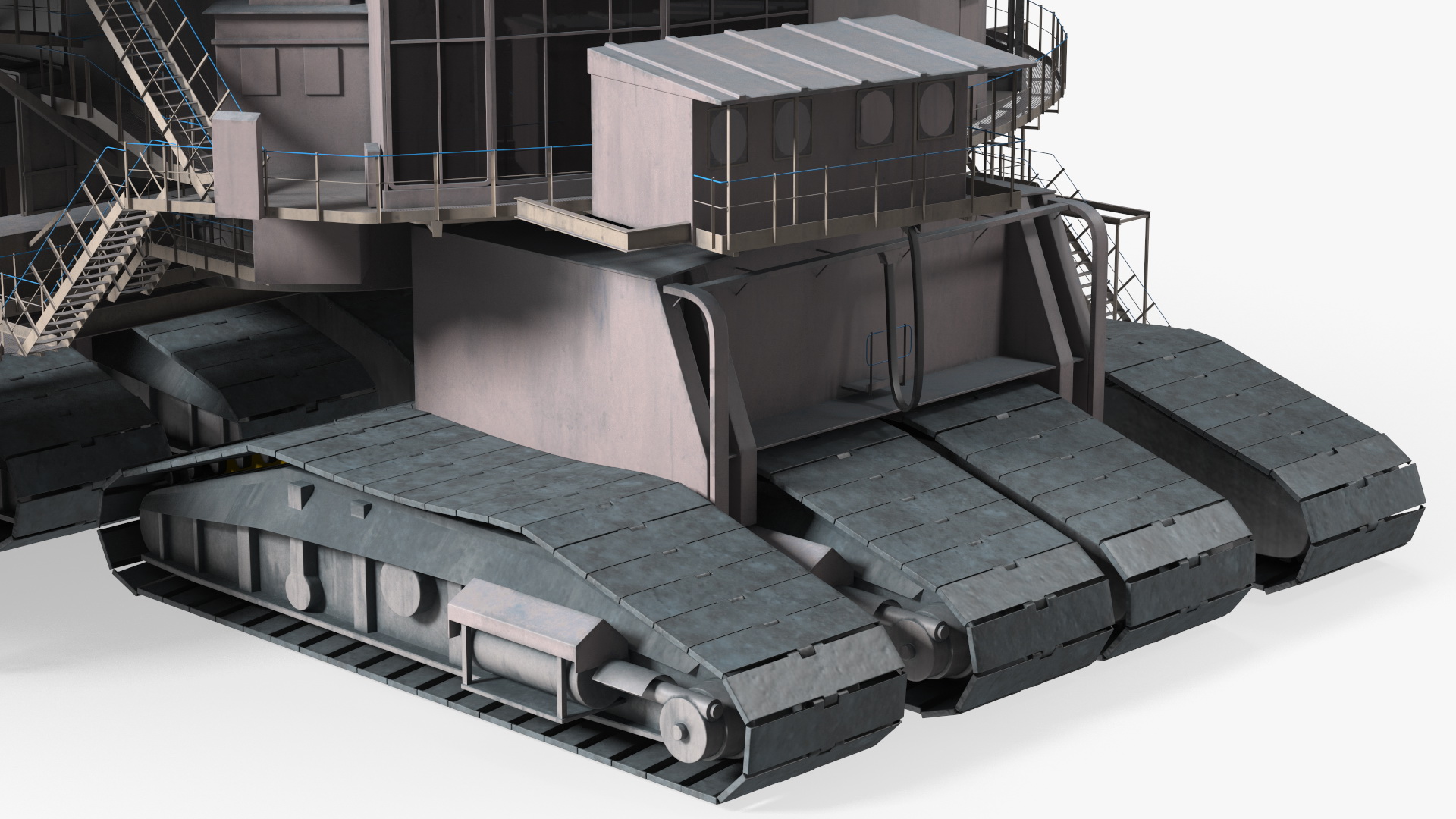 3D model Mining Multi Bucket Wheel Excavator with Mining Truck Rigged