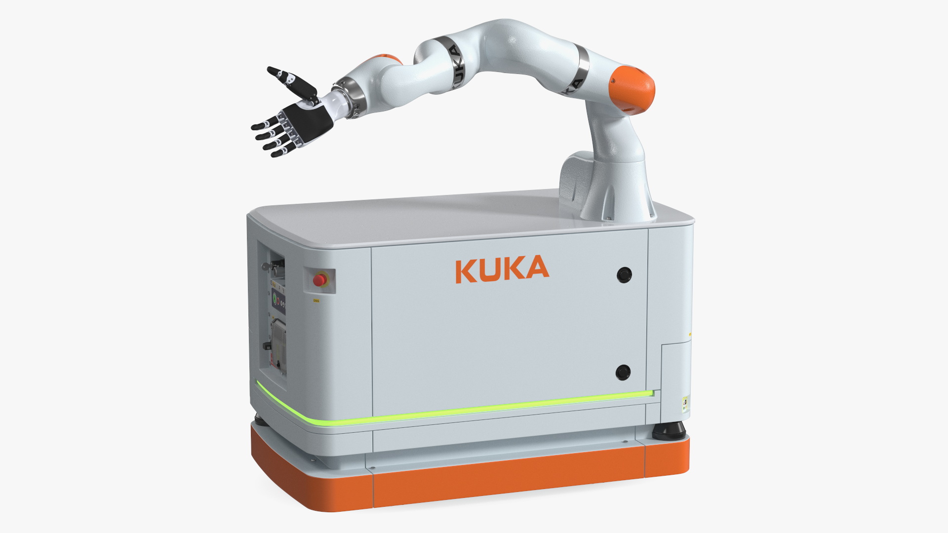 Mobile Robot KUKA and Dexterous Hand Rigged for Cinema 4D 3D