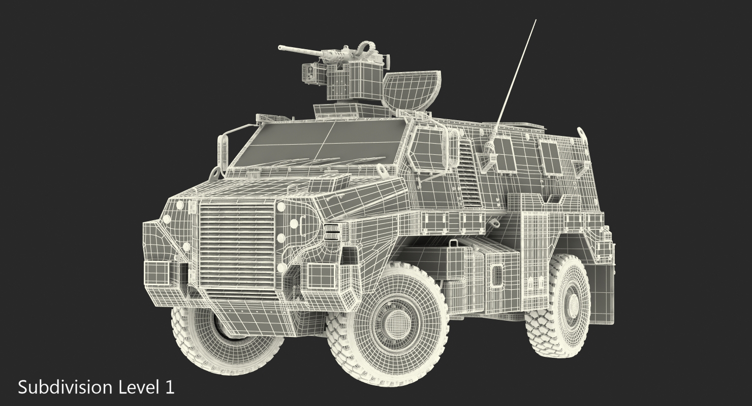 3D model 4x4 Bushmaster MR6 Camo Rigged