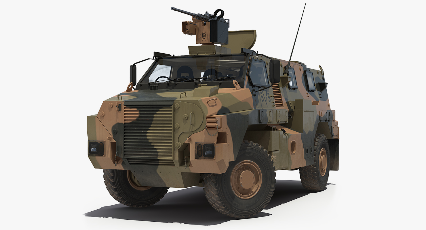 3D model 4x4 Bushmaster MR6 Camo Rigged