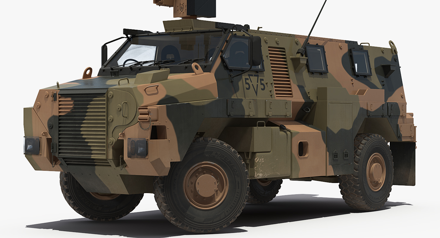 3D model 4x4 Bushmaster MR6 Camo Rigged