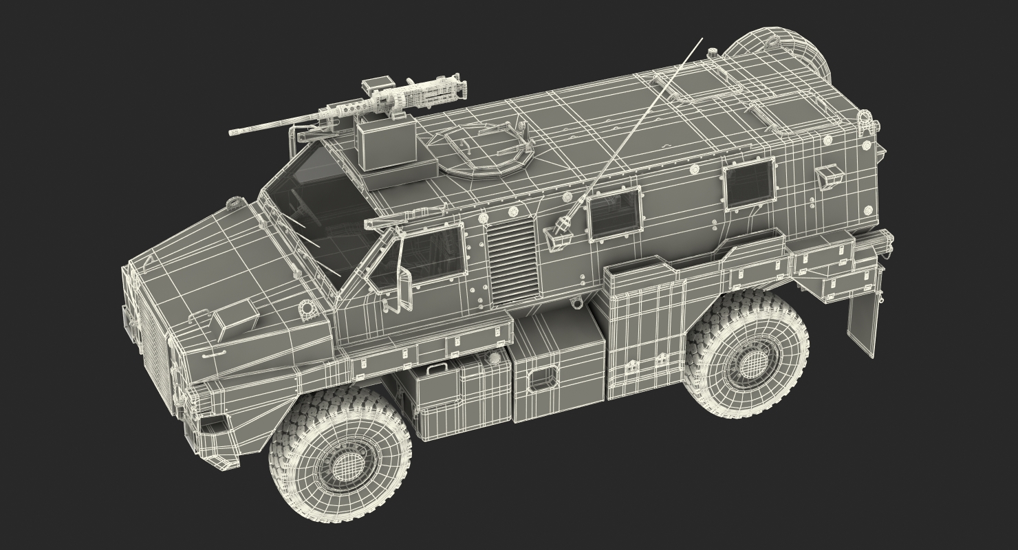 3D model 4x4 Bushmaster MR6 Camo Rigged