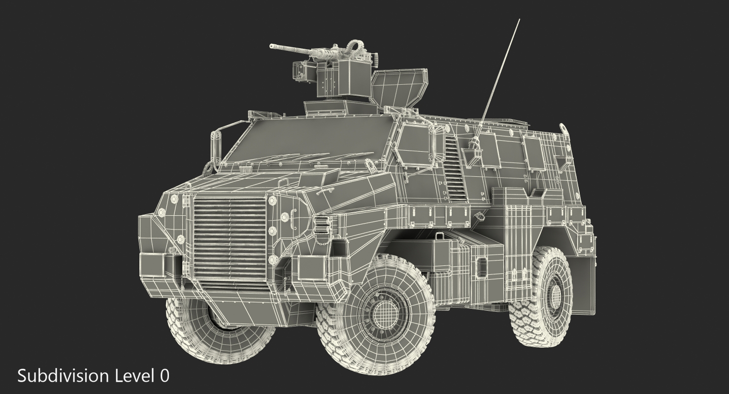 3D model 4x4 Bushmaster MR6 Camo Rigged