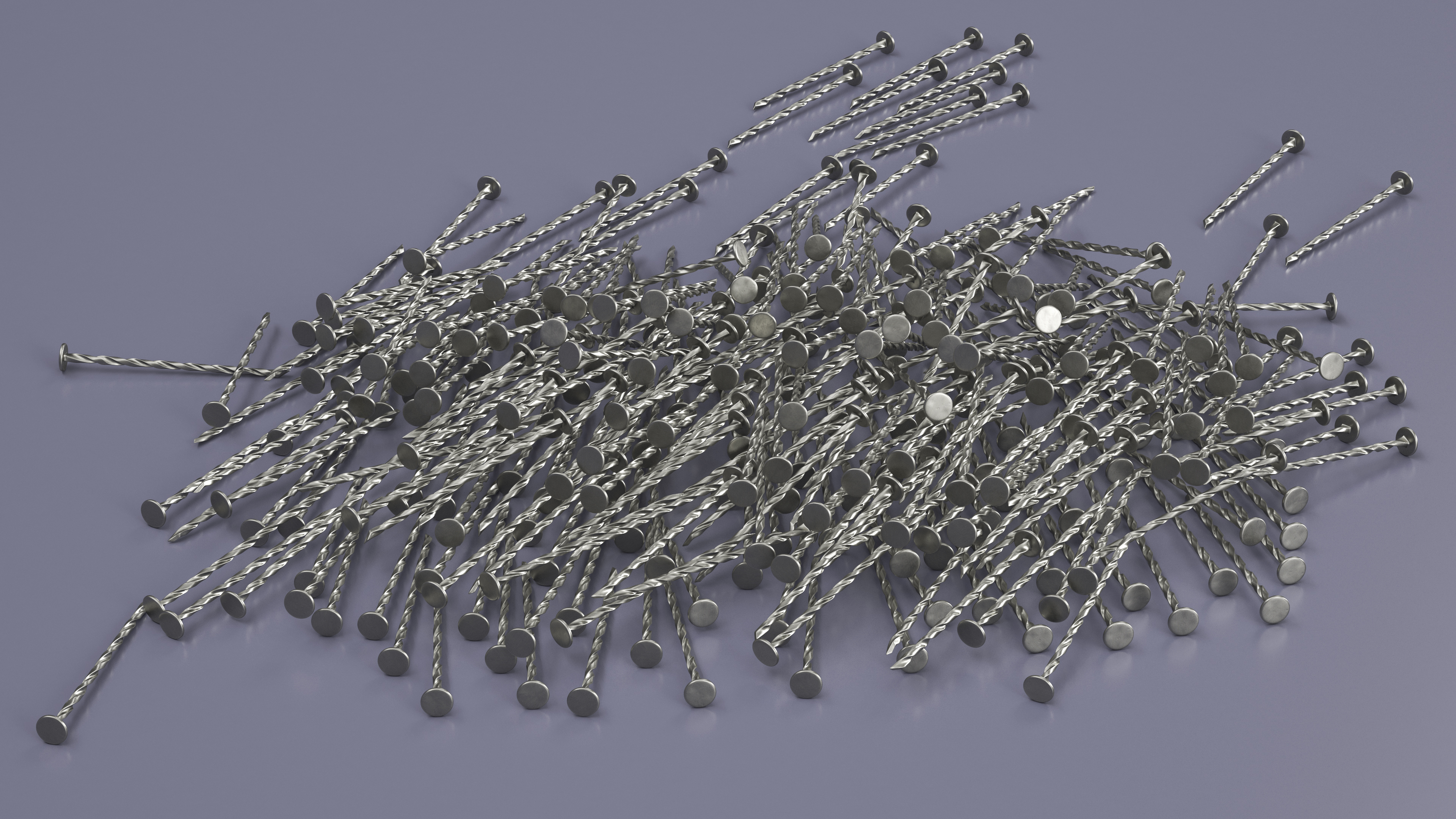 3D Spiral Shank Nails model