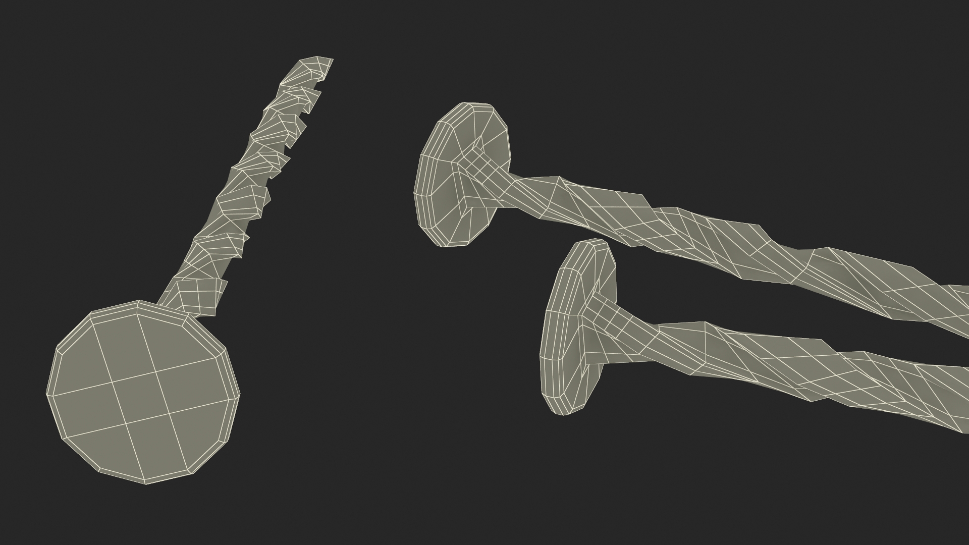 3D Spiral Shank Nails model
