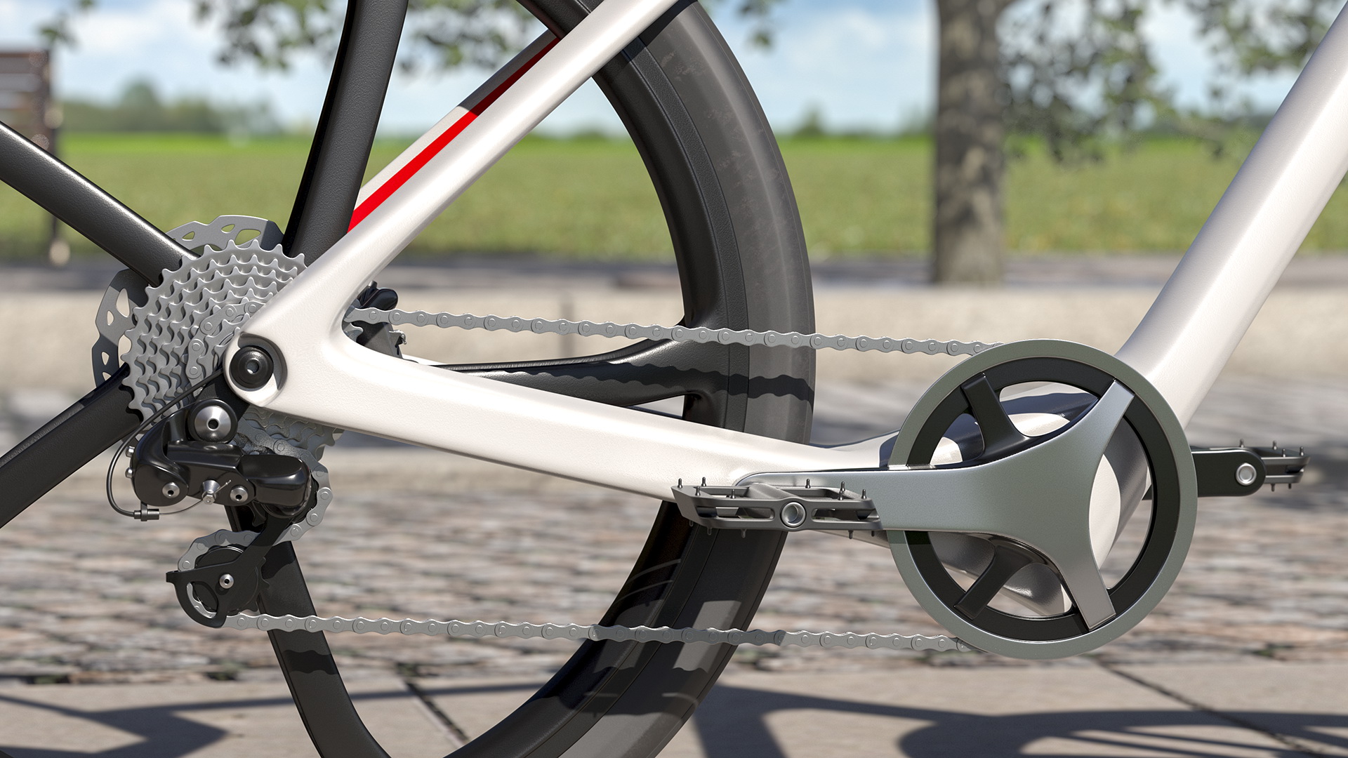 3D Carbon Electric Road Bike White