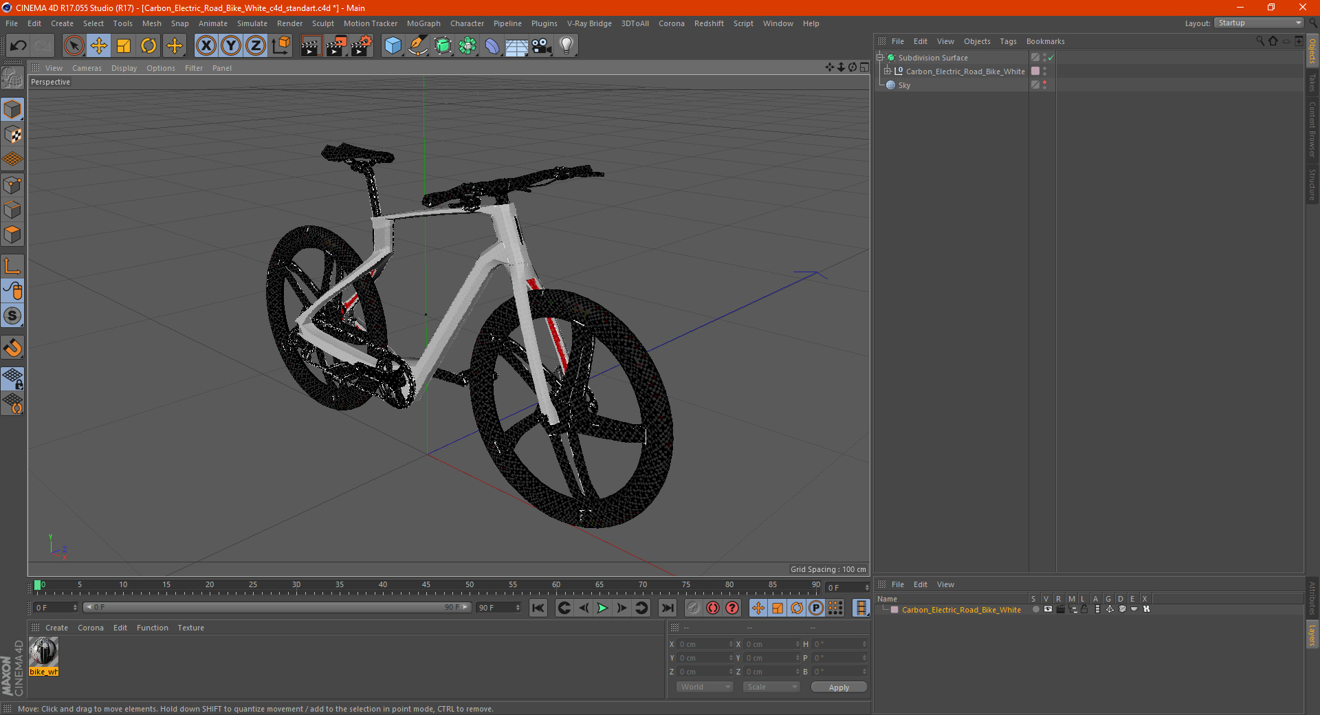 3D Carbon Electric Road Bike White