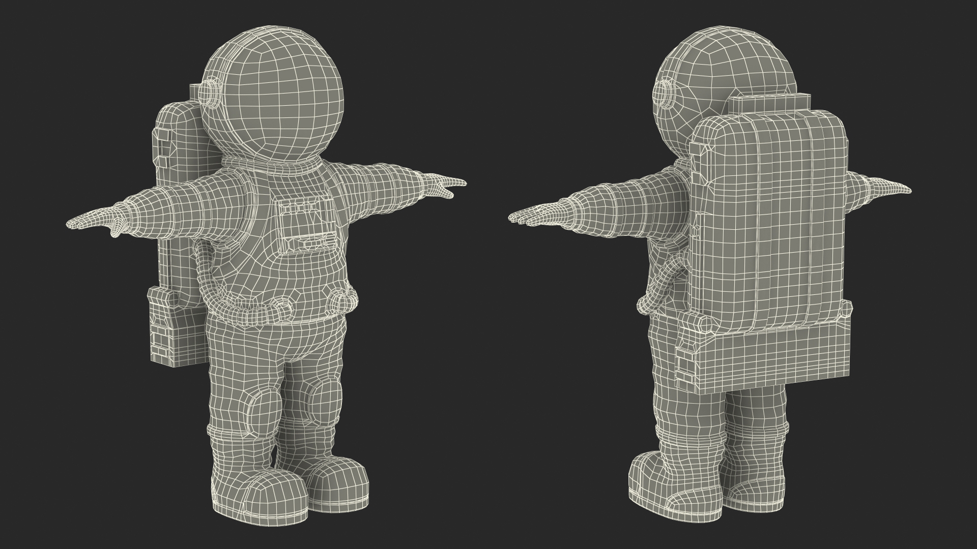 3D Astronaut Toy Character Green Rigged