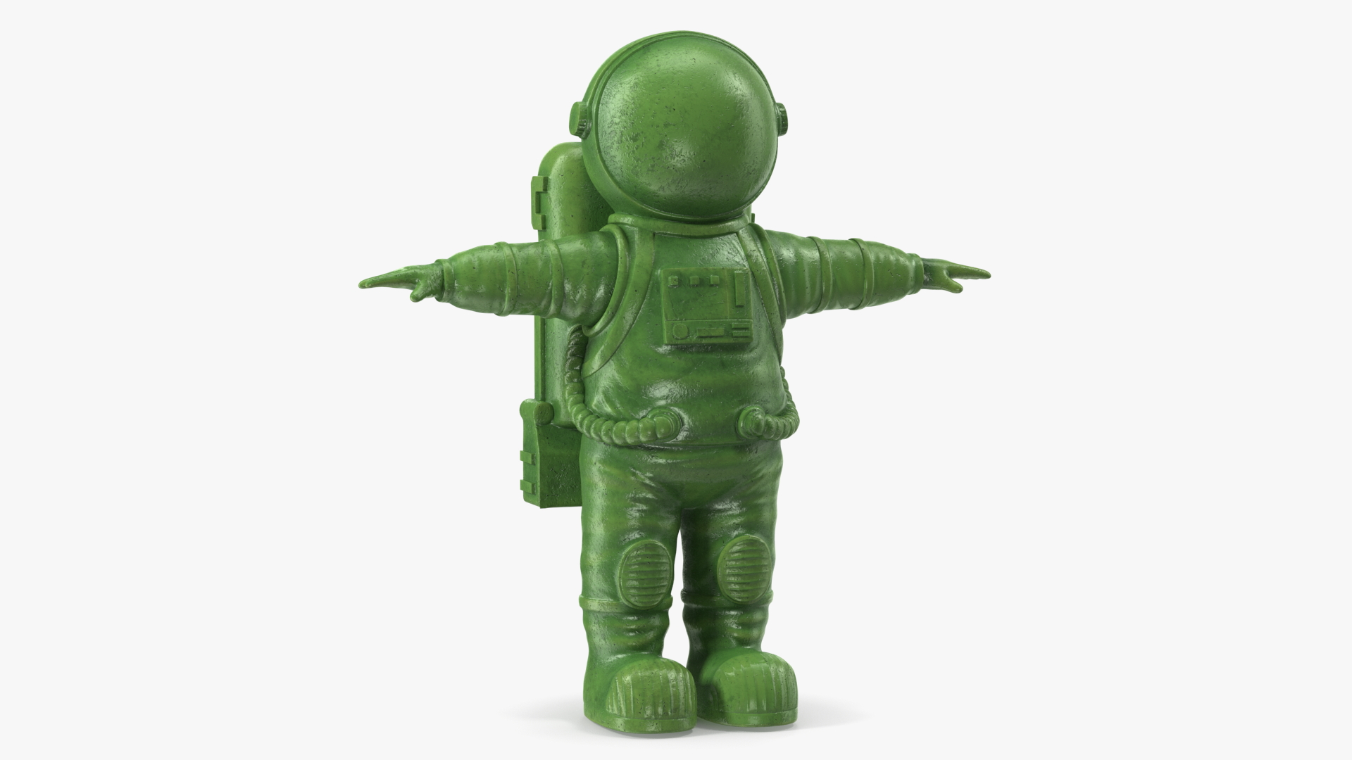 3D Astronaut Toy Character Green Rigged