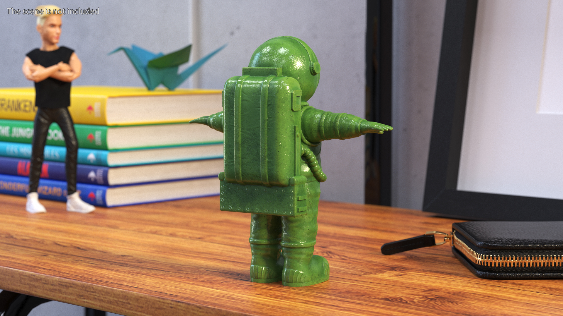 3D Astronaut Toy Character Green Rigged