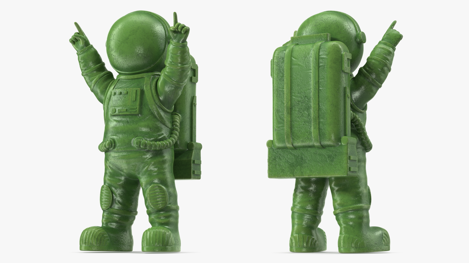 3D Astronaut Toy Character Green Rigged