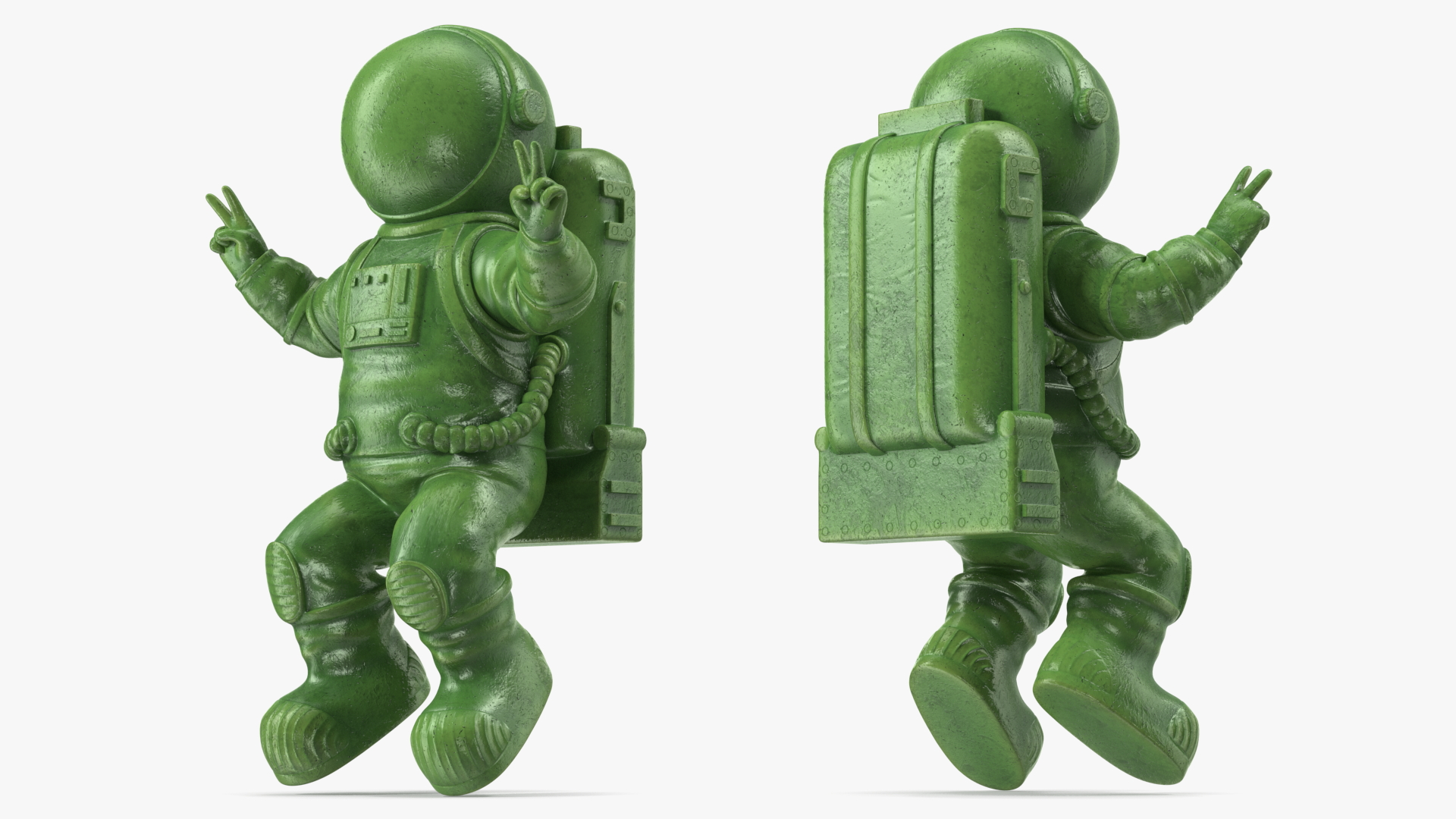 3D Astronaut Toy Character Green Rigged