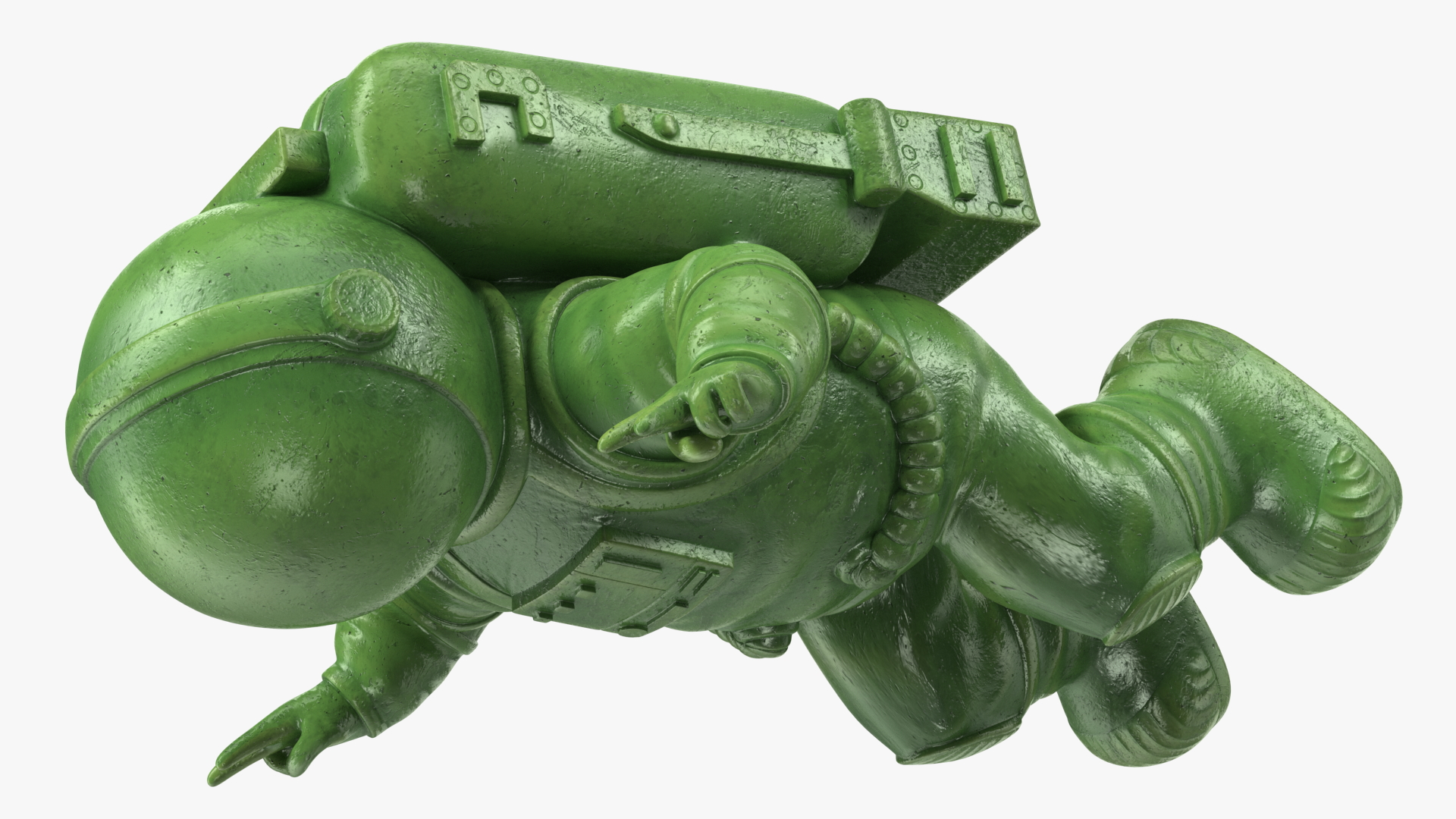 3D Astronaut Toy Character Green Rigged