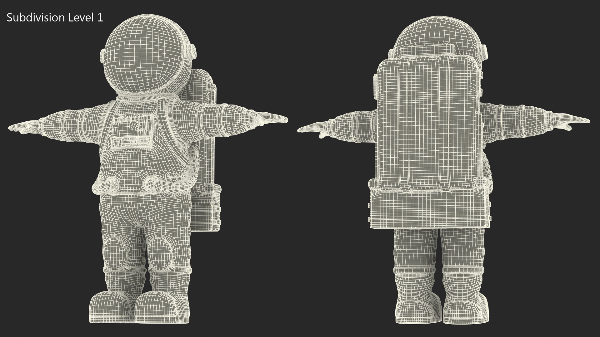 3D Astronaut Toy Character Green Rigged