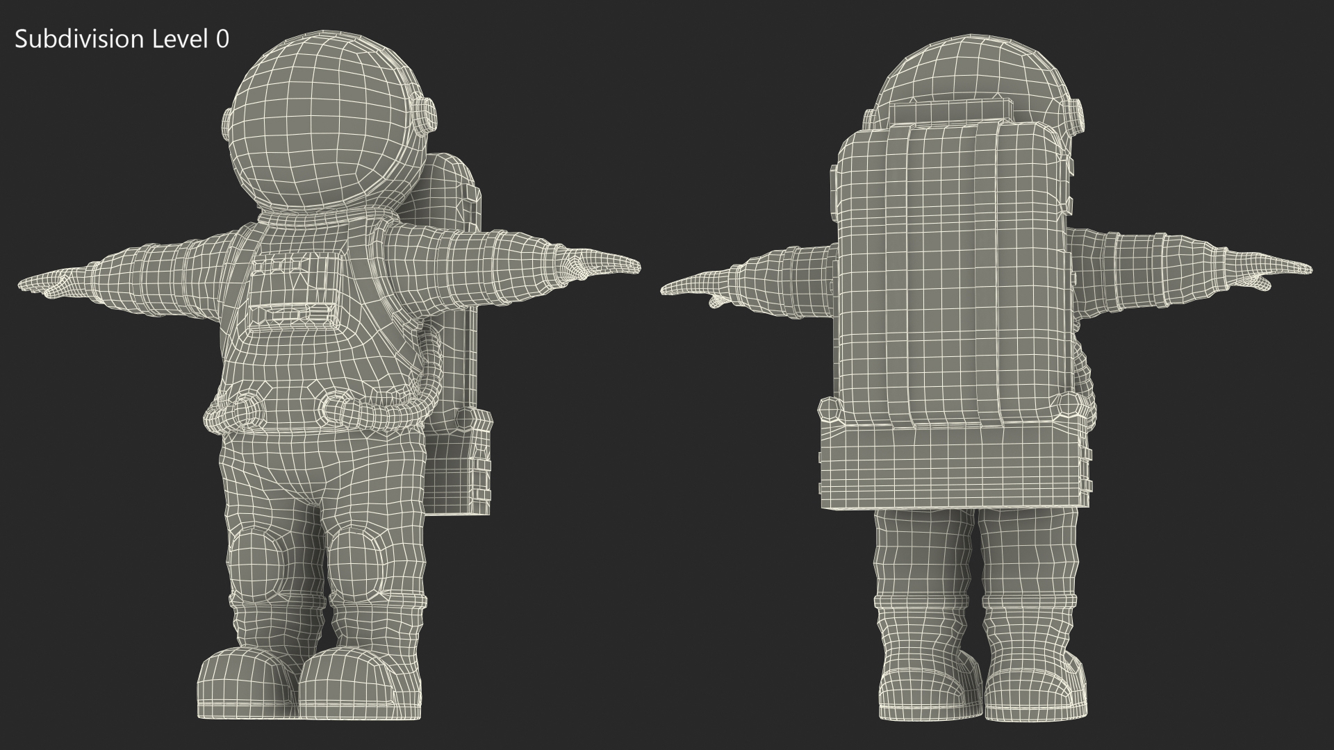 3D Astronaut Toy Character Green Rigged
