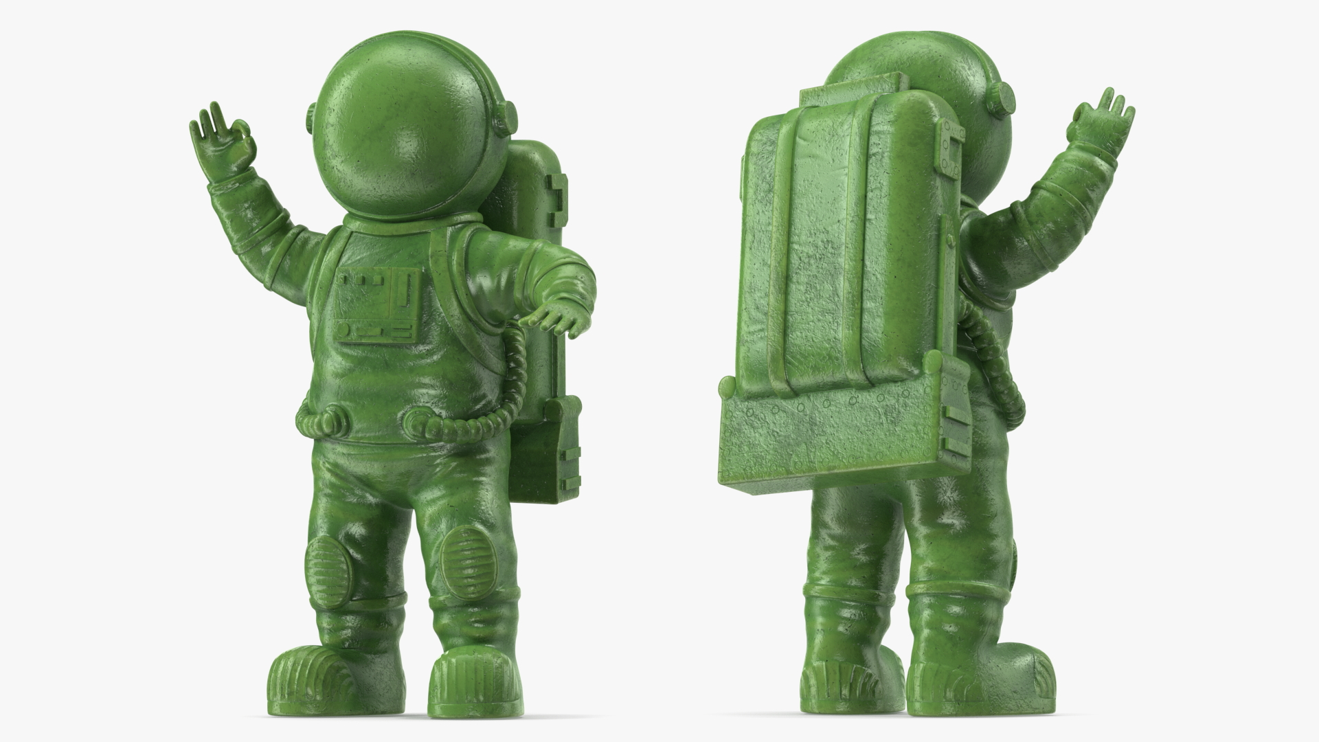 3D Astronaut Toy Character Green Rigged