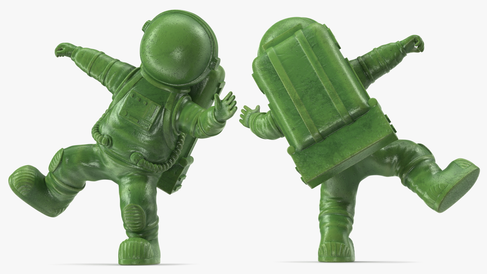 3D Astronaut Toy Character Green Rigged