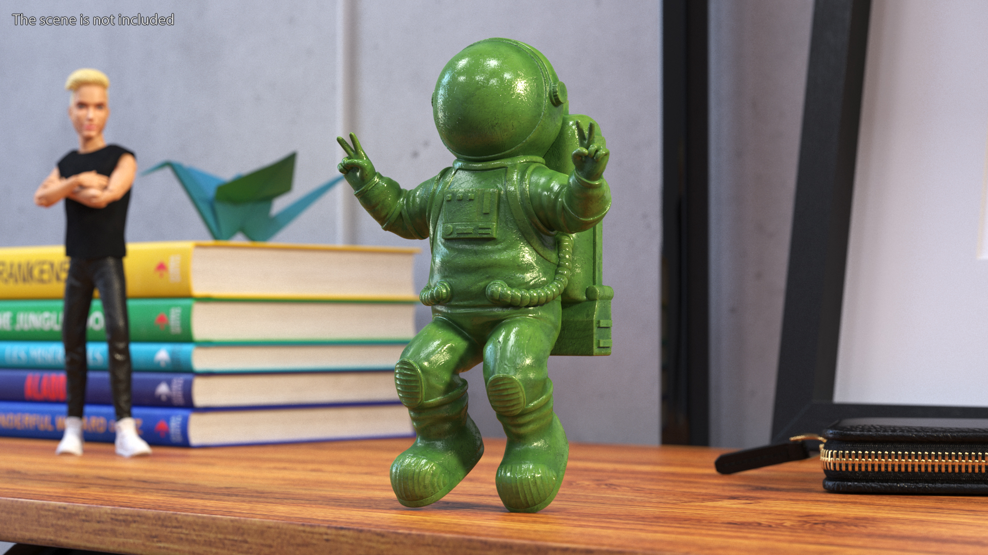 3D Astronaut Toy Character Green Rigged