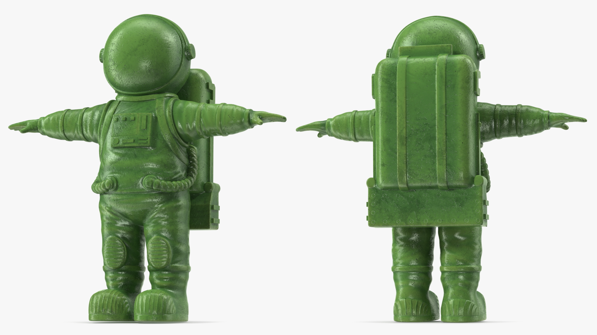 3D Astronaut Toy Character Green Rigged