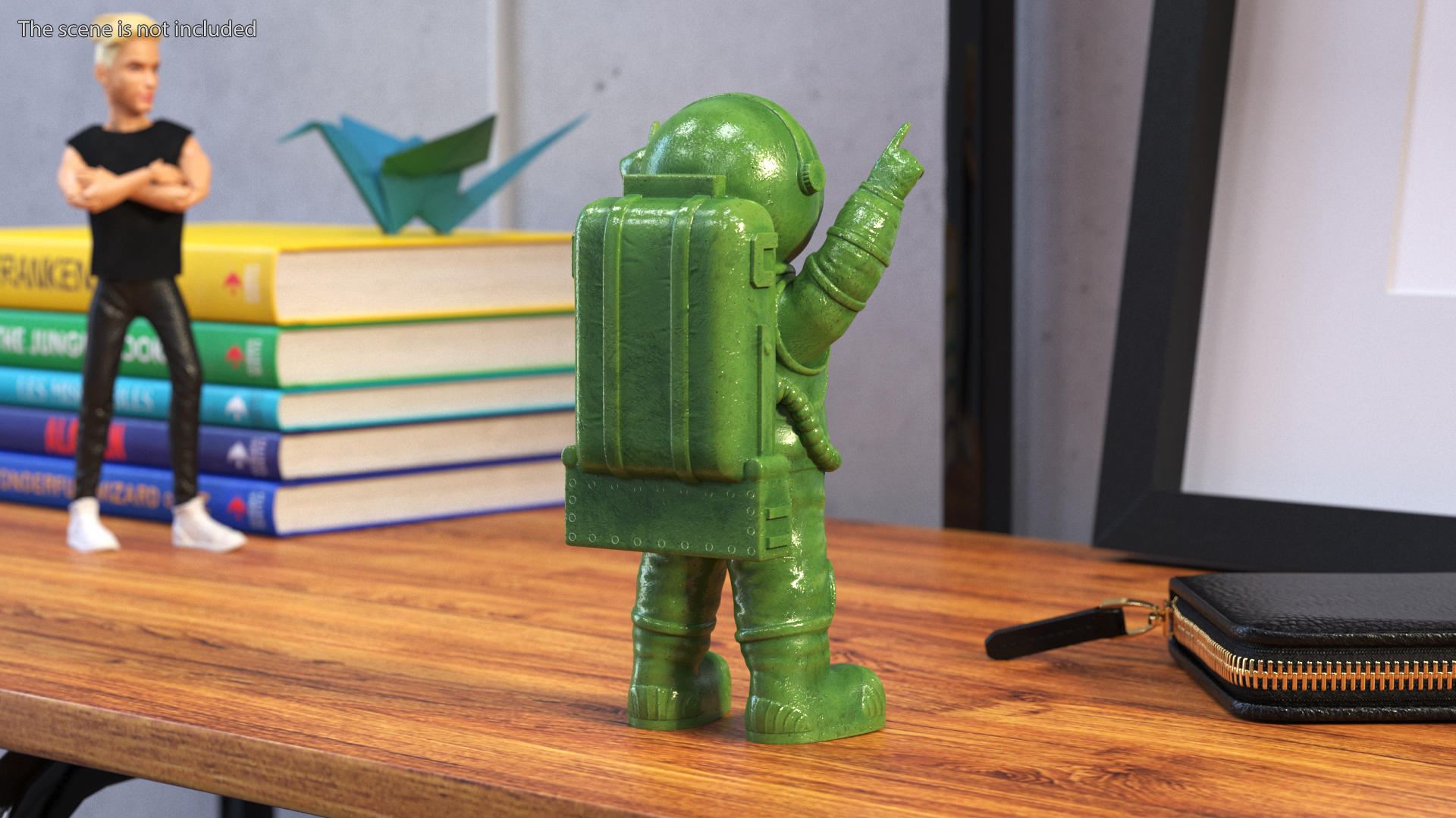 3D Astronaut Toy Character Green Rigged