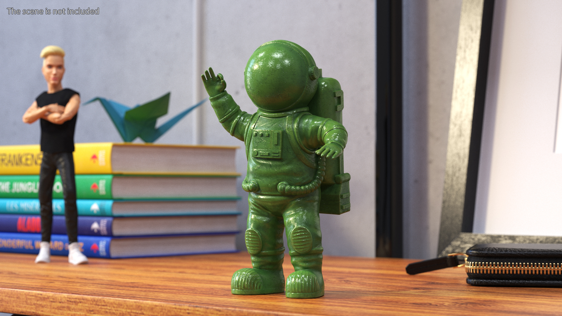3D Astronaut Toy Character Green Rigged