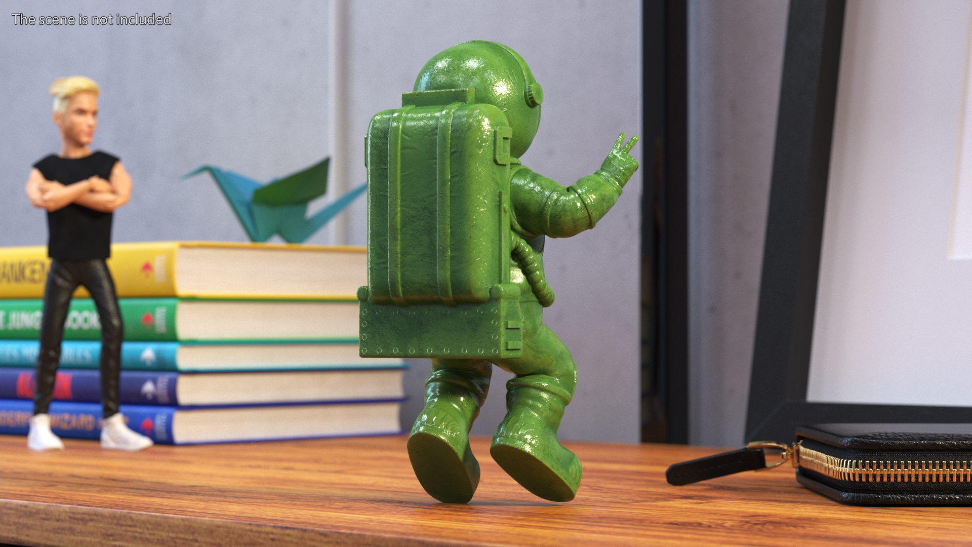 3D Astronaut Toy Character Green Rigged