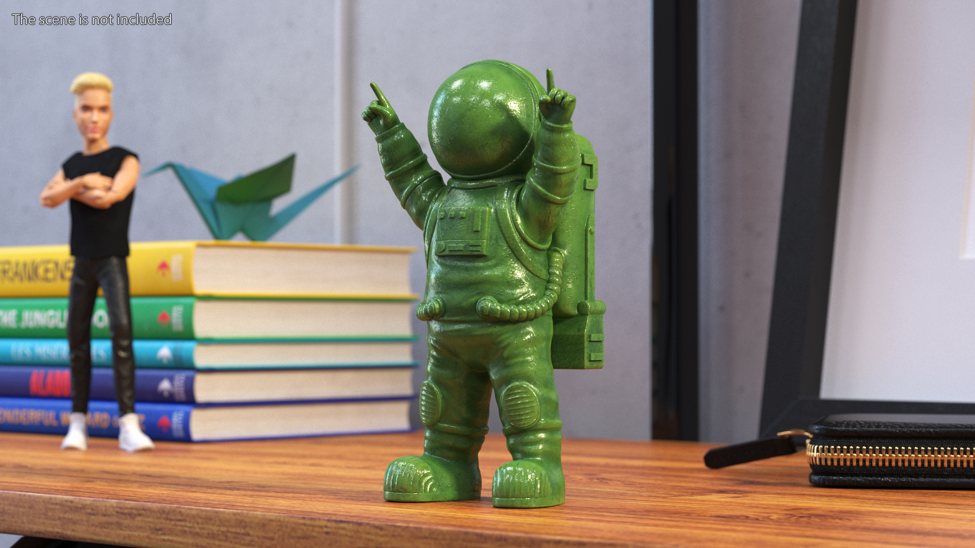 3D Astronaut Toy Character Green Rigged