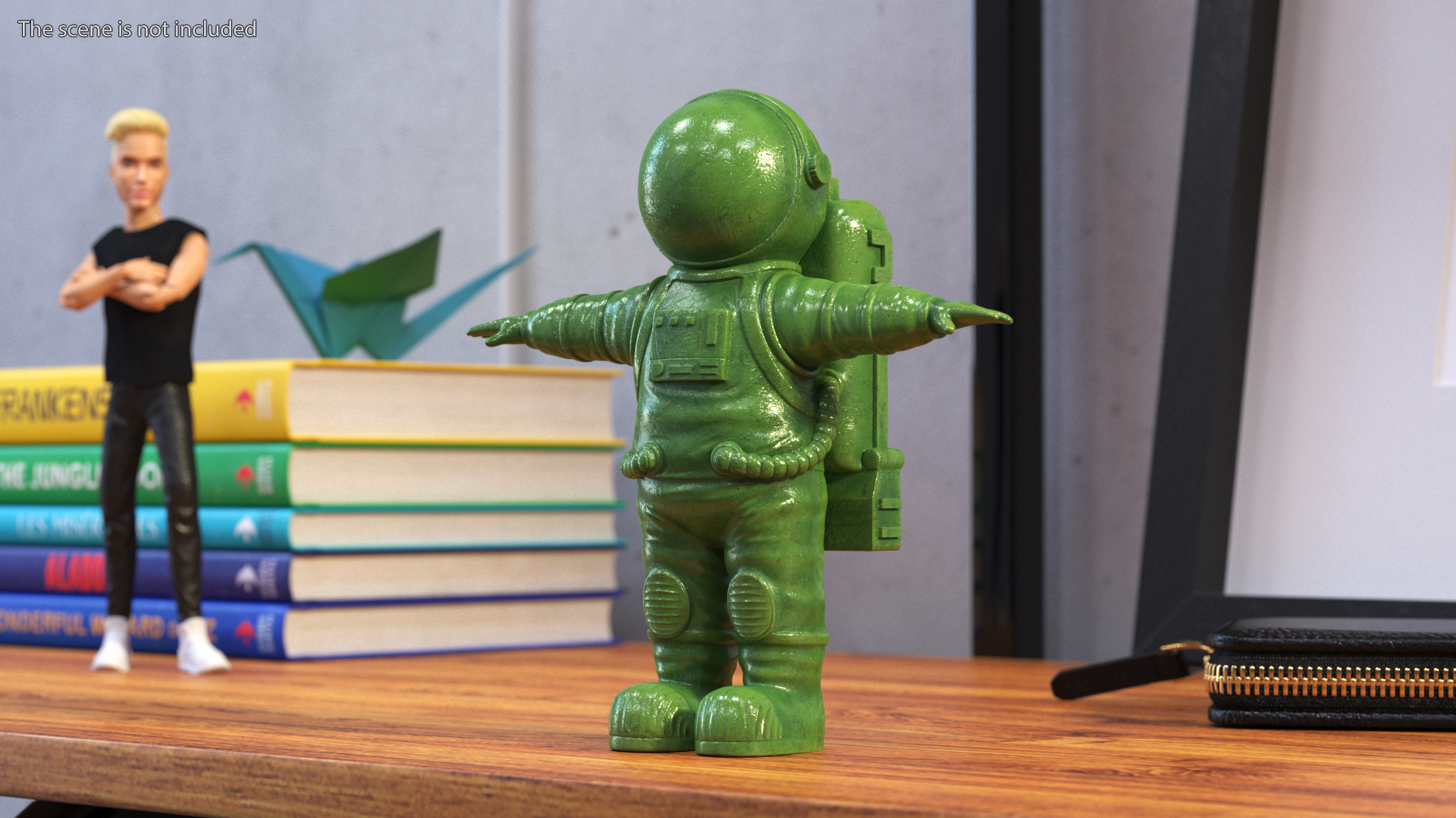 3D Astronaut Toy Character Green Rigged