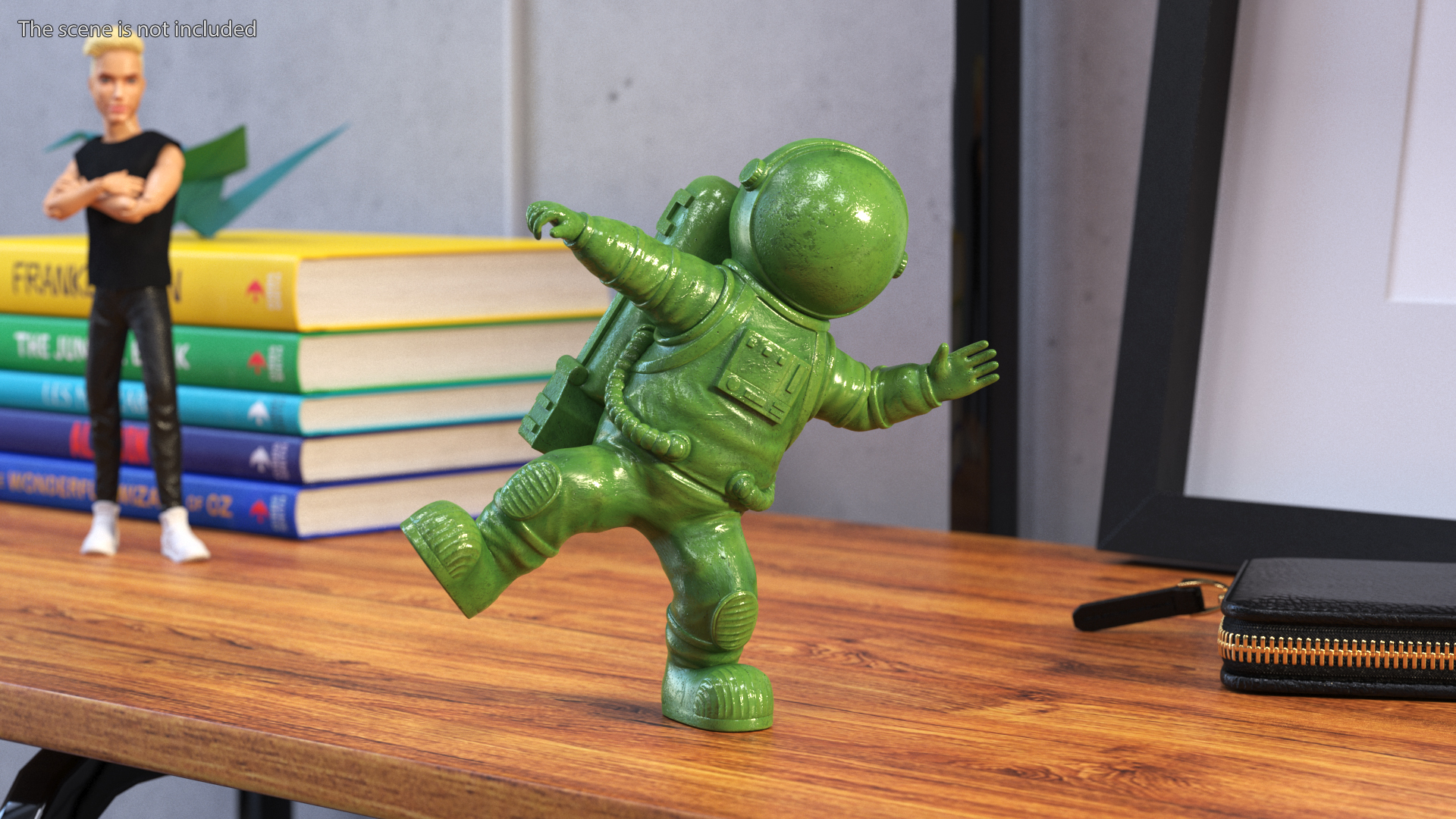 3D Astronaut Toy Character Green Rigged