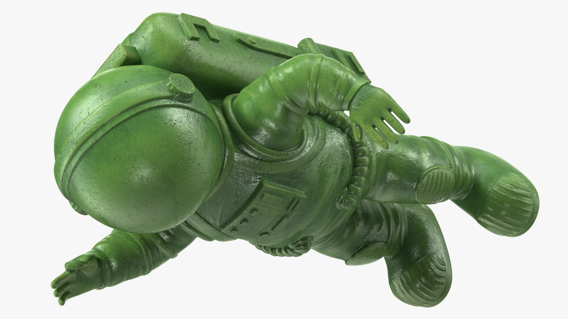 3D Astronaut Toy Character Green Rigged