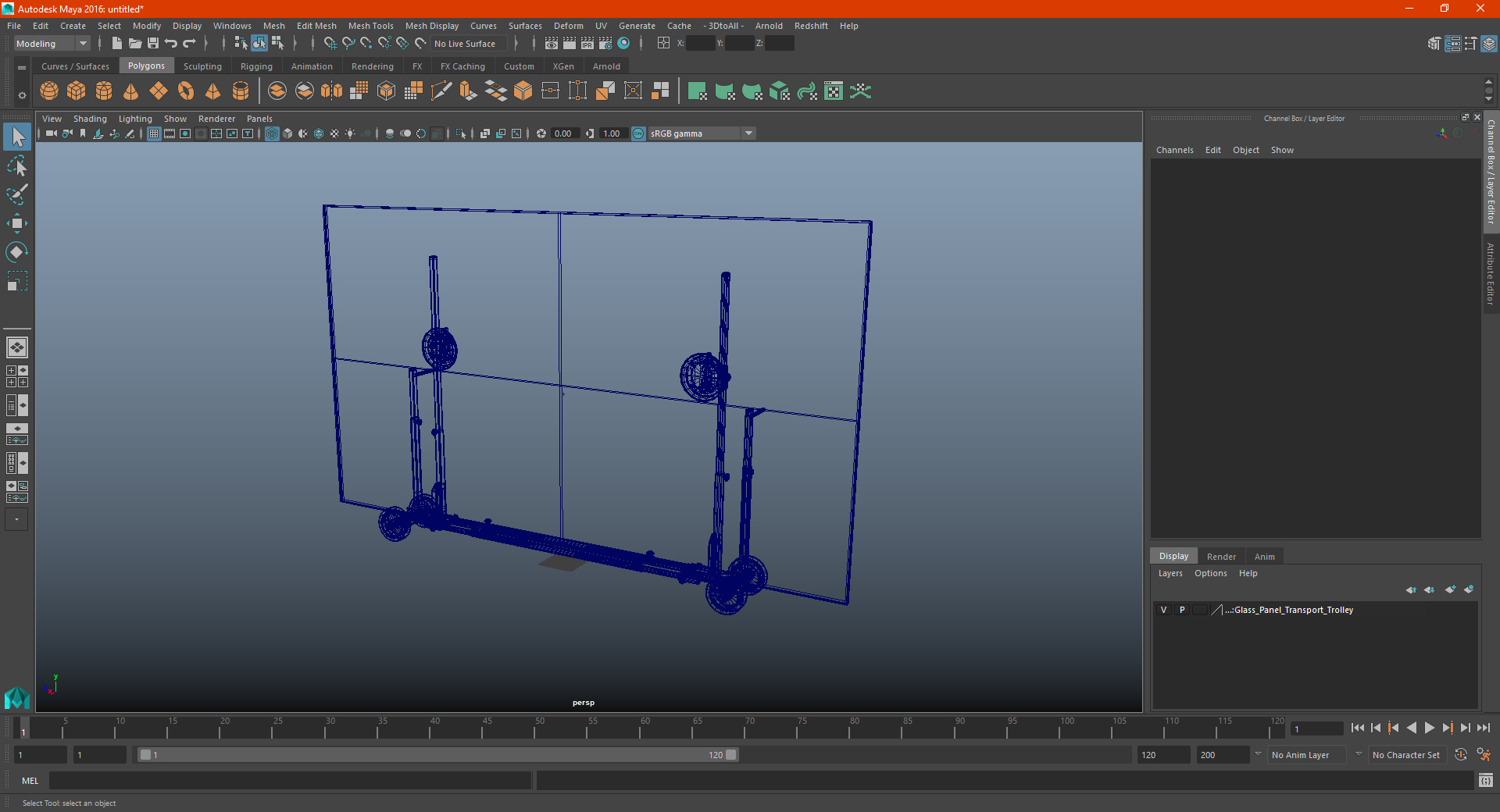Glass Panel Transport Trolley 3D model