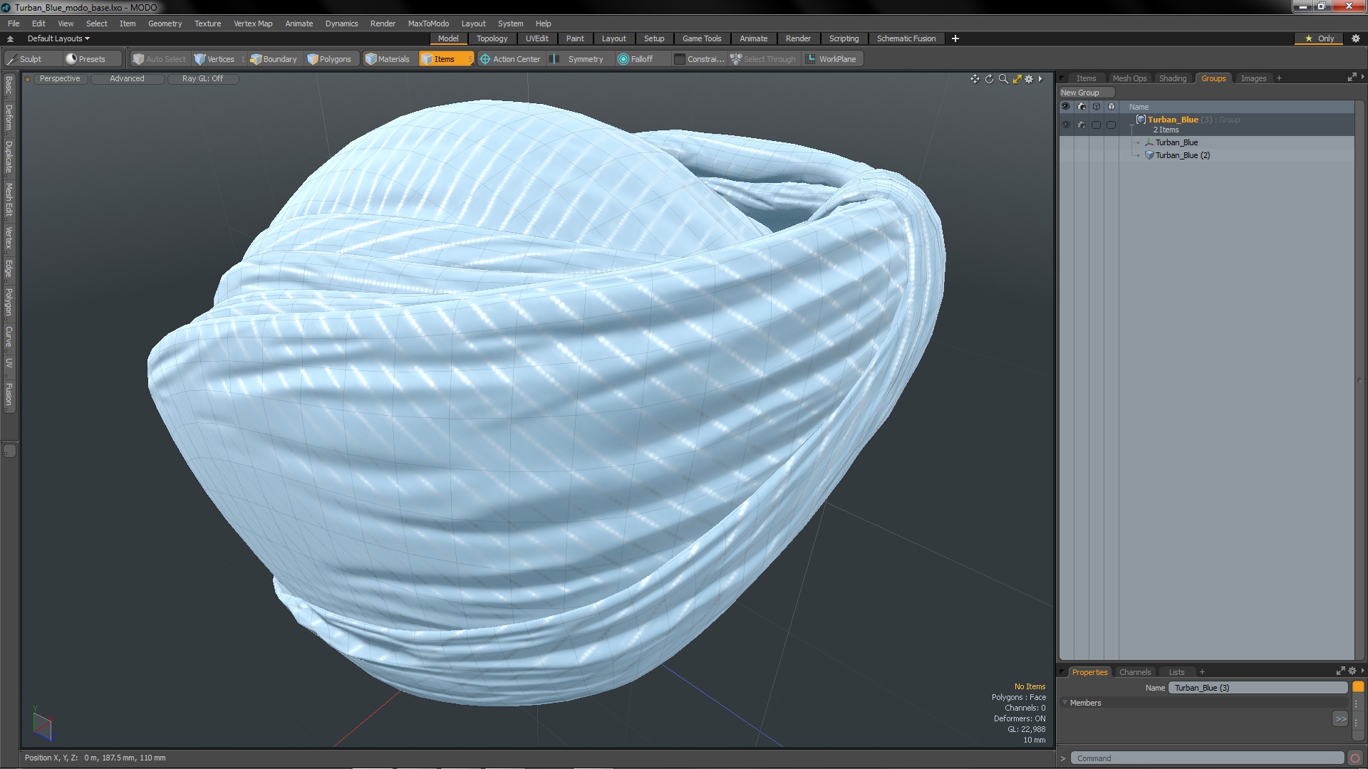 3D Turban Blue