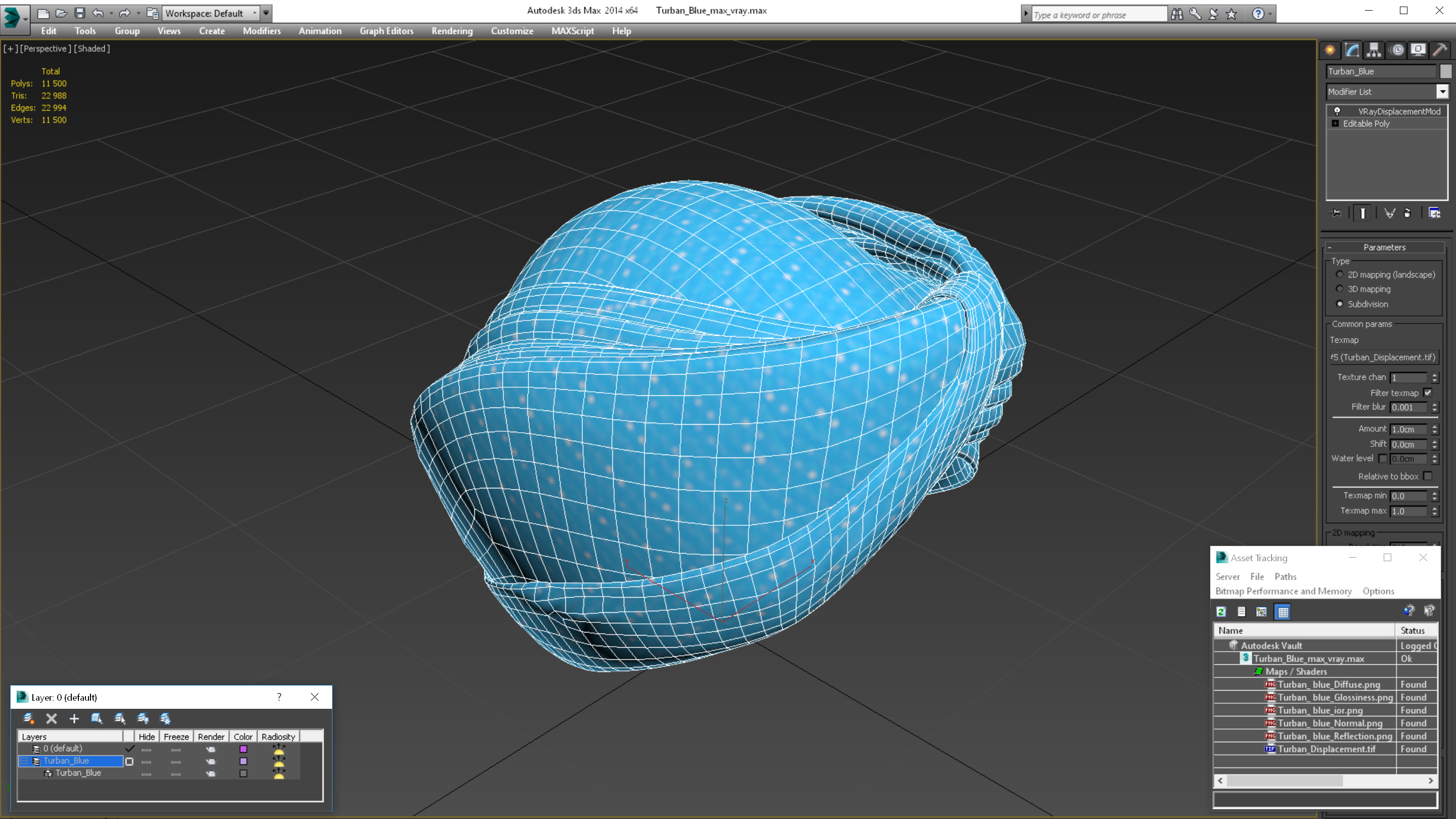 3D Turban Blue