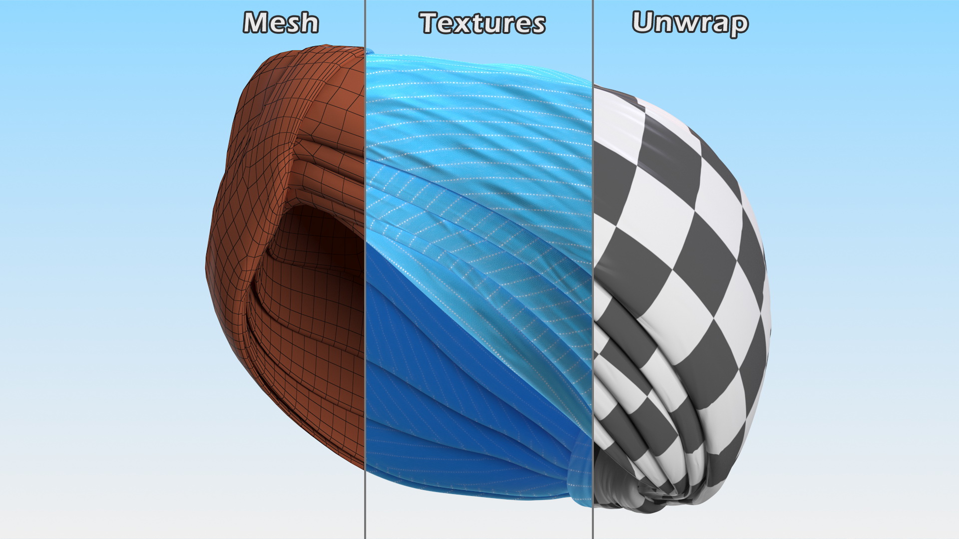 3D Turban Blue