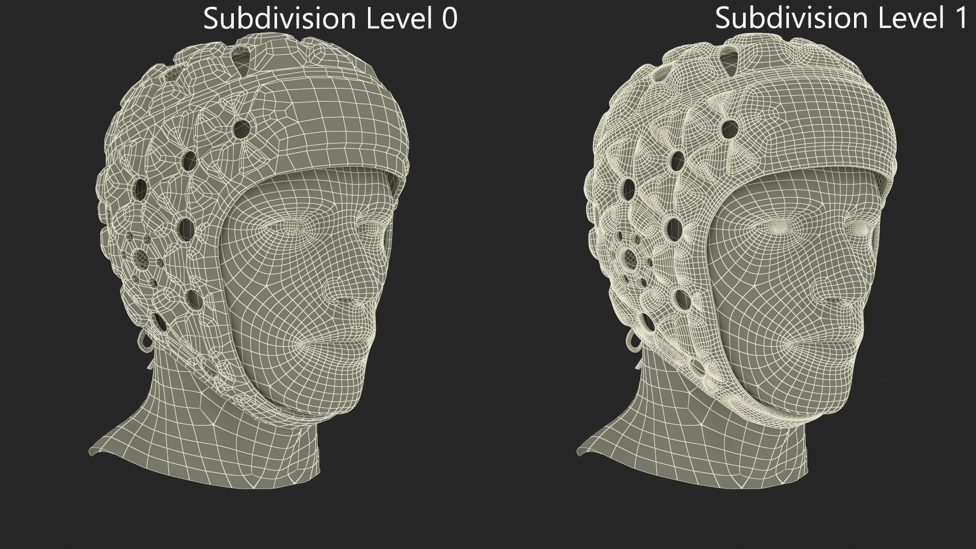 Male Head with Gilbert Rugby Headgear 3D