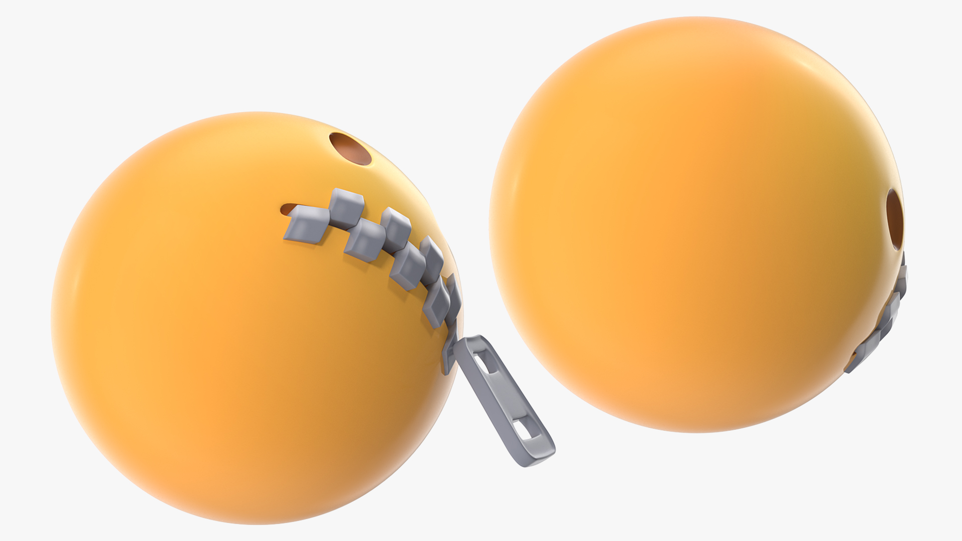 3D Zipper Mouth Emoji model