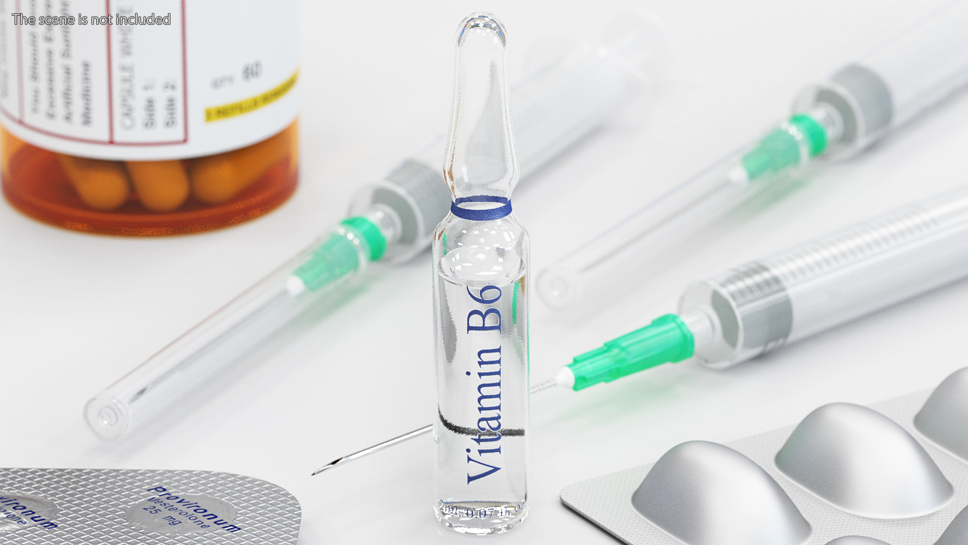 3D Vitamin B6 Pyridoxine 2ml Ampoule model
