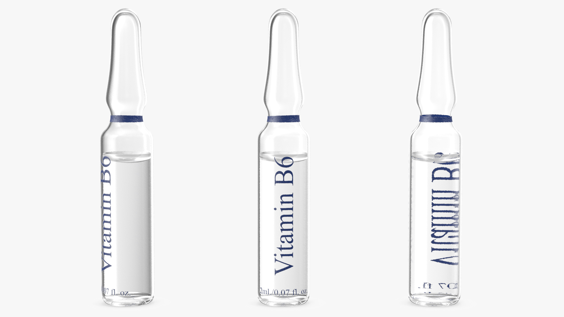 3D Vitamin B6 Pyridoxine 2ml Ampoule model