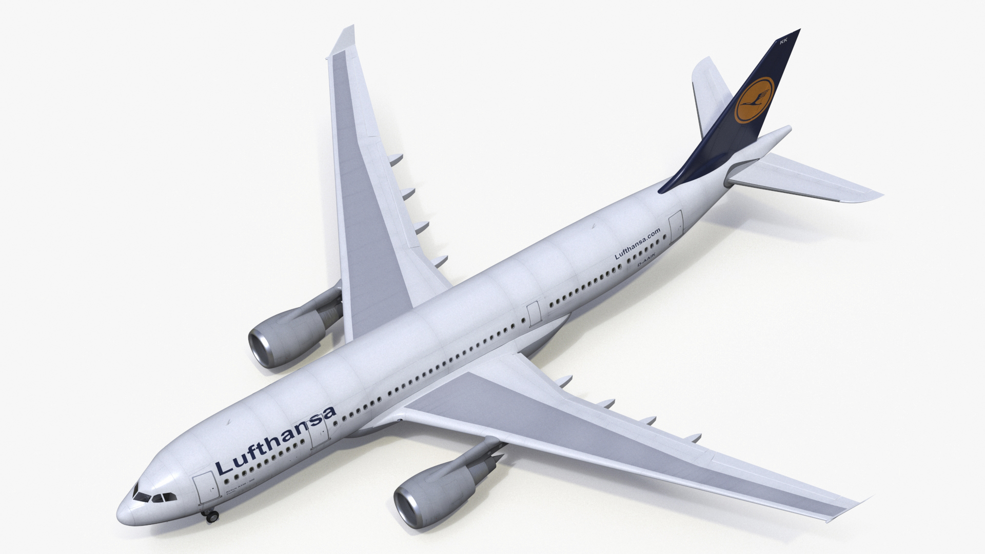 3D Lufthansa Airbus A330-200 Commercial Airliner Rigged for Cinema 4D