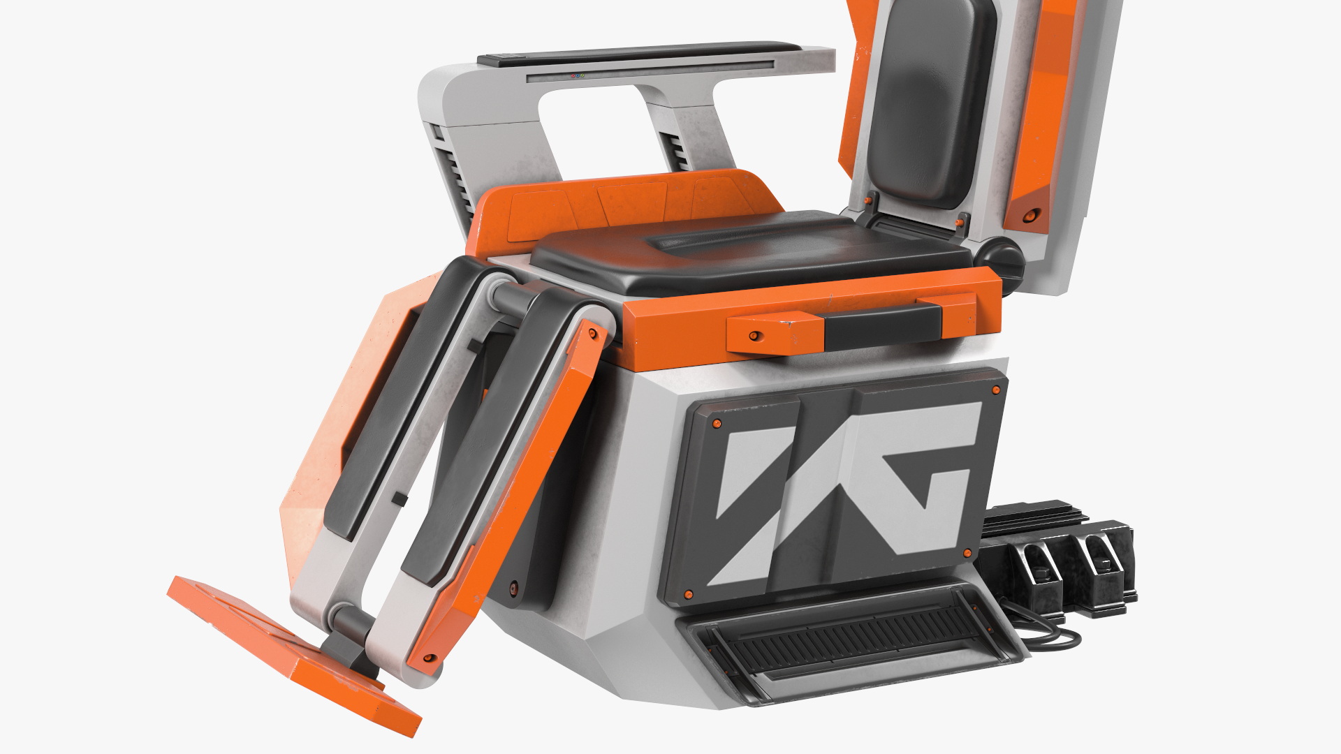 3D Sci-fi Computer and Pilot Chair