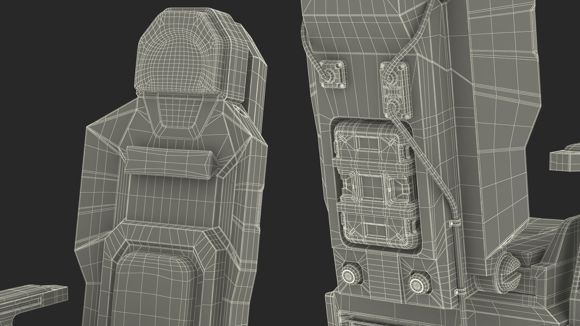 3D Sci-fi Computer and Pilot Chair
