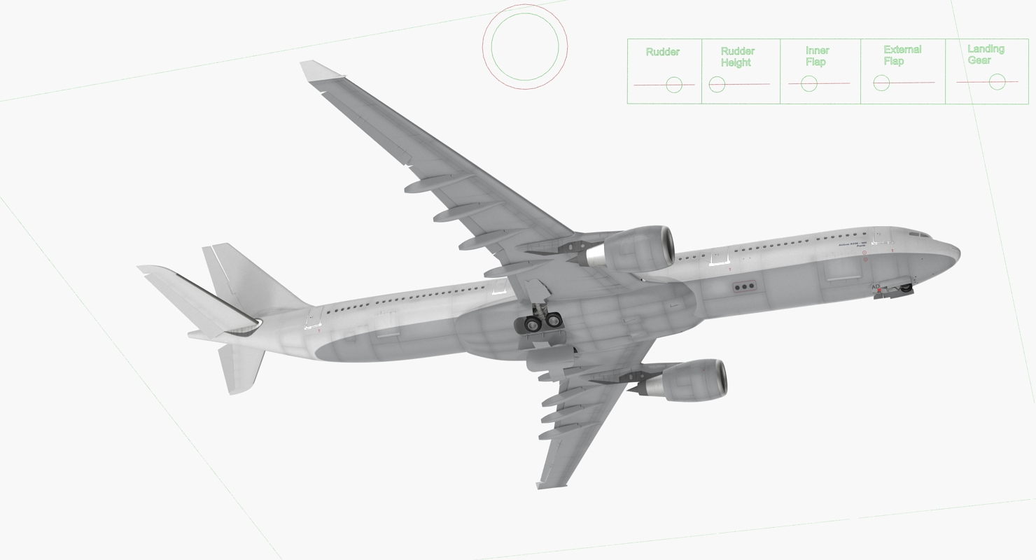 3D Jet Airliner Airbus A330 300 Generic Rigged model