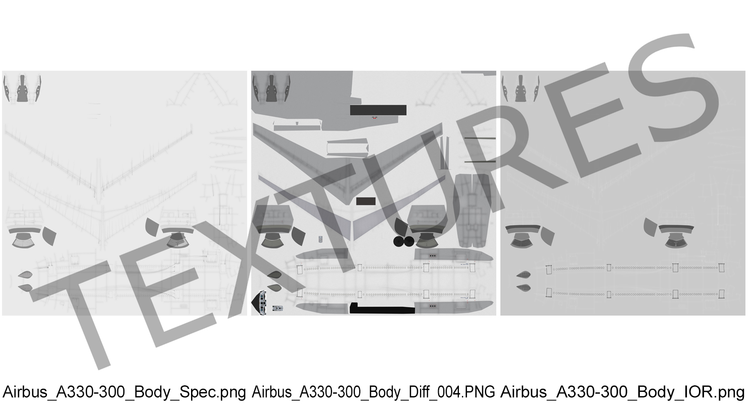 3D Jet Airliner Airbus A330 300 Generic Rigged model