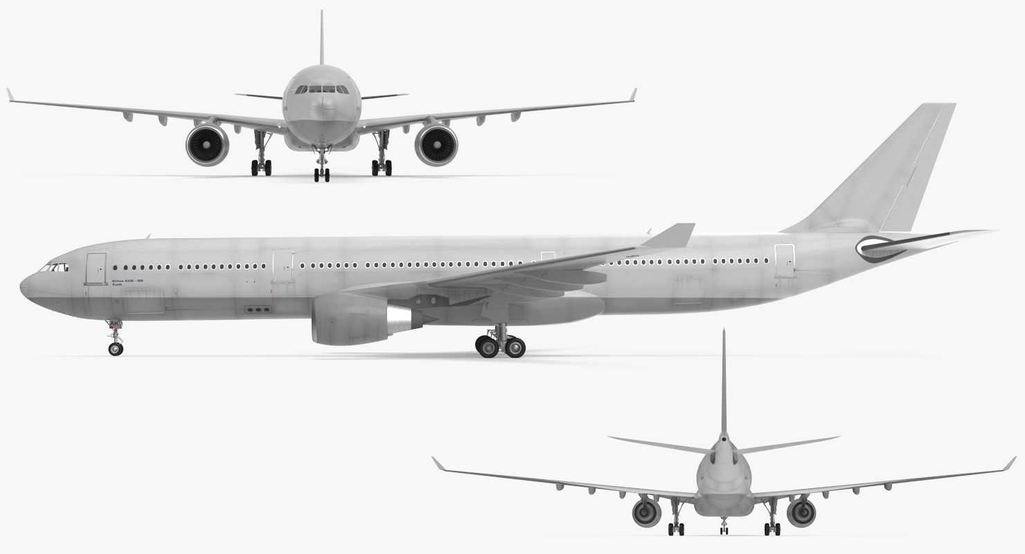 3D Jet Airliner Airbus A330 300 Generic Rigged model