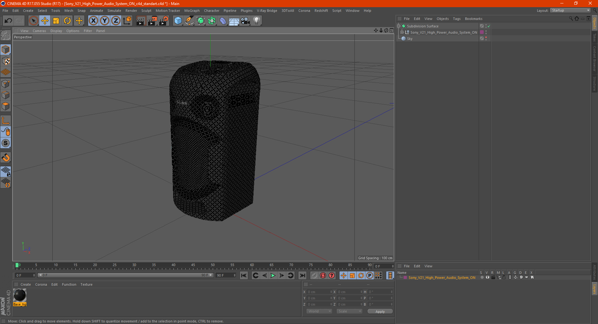 3D model Sony V21 High Power Audio System ON