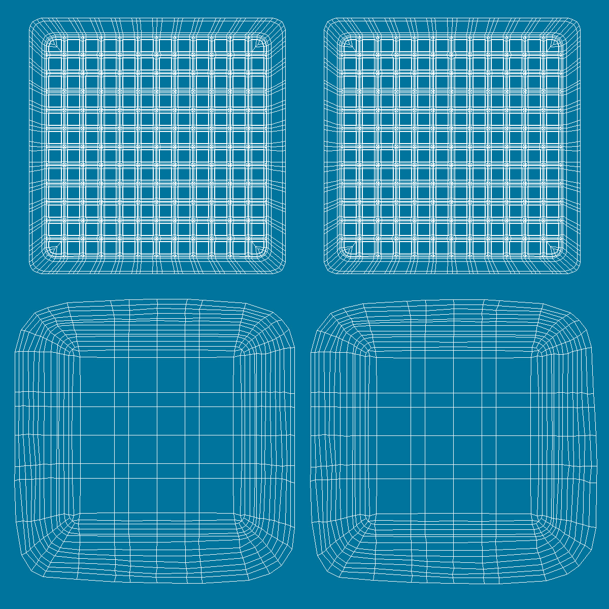 3D Quadra Glass Block Blue model