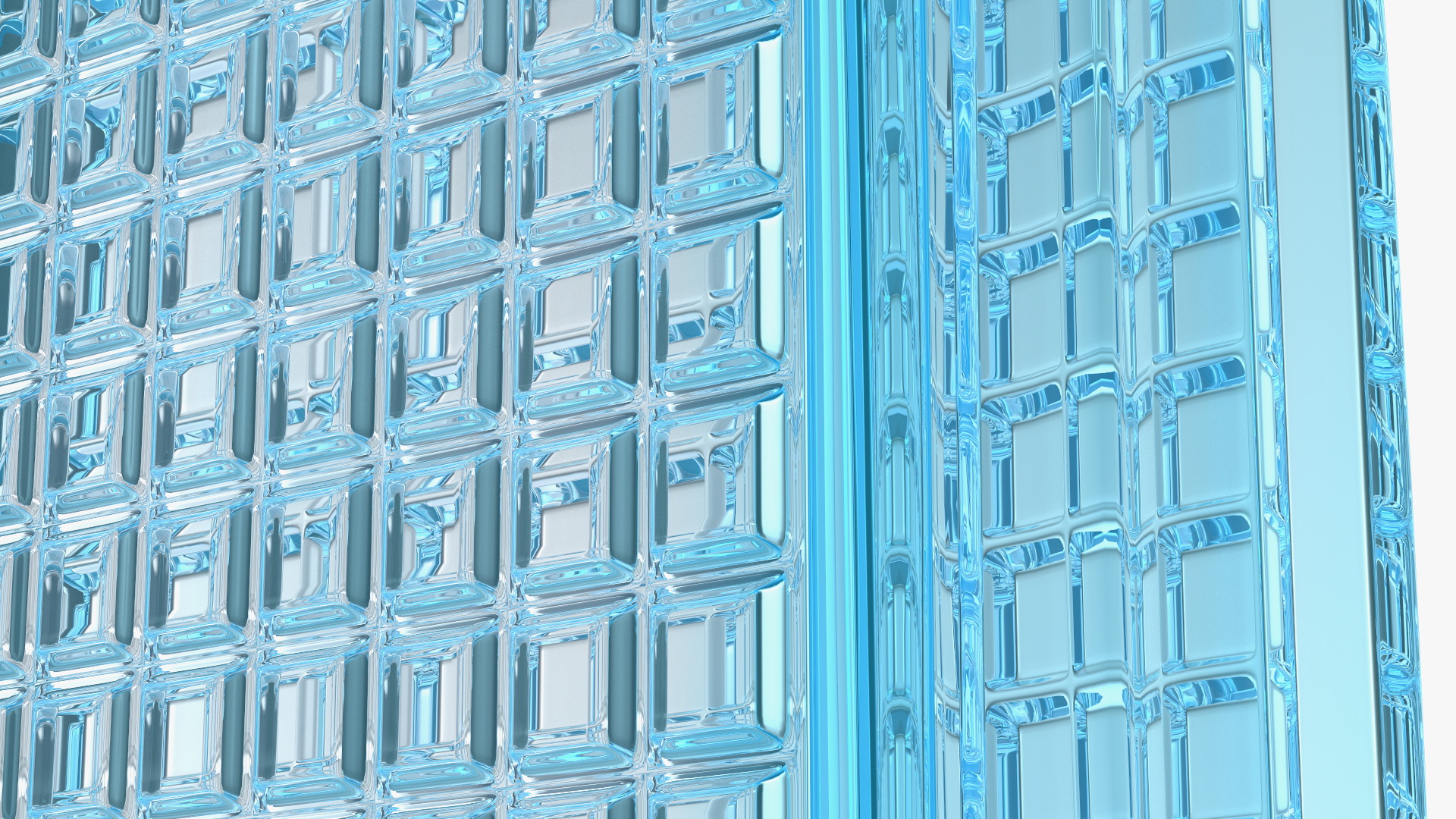 3D Quadra Glass Block Blue model
