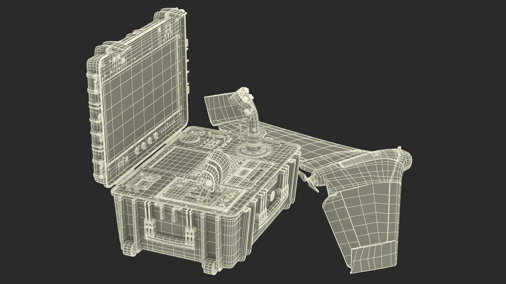 3D model UAV Control Station with Drone